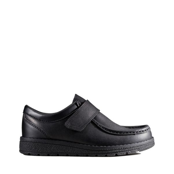 Clarks Boys Mendip Pure Kid School Shoes Black | USA-8249637